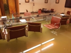 The interior of the Italian Regional Council is seen flooded in Venice, Italy, Nov. 13, 2019, in this picture obtained from social media.