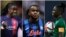 Colagem de fotos dos jogadores: Tabitha Chawinga, Ademola Lookman, Barbara Banda (da esq p a dir)