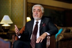 FILE - Abdullah Abdullah, chairman of Afghanistan's High Council for National Reconciliation, speaks during an interview with The Associated Press, in Islamabad, Pakistan, Sept. 30, 2020.