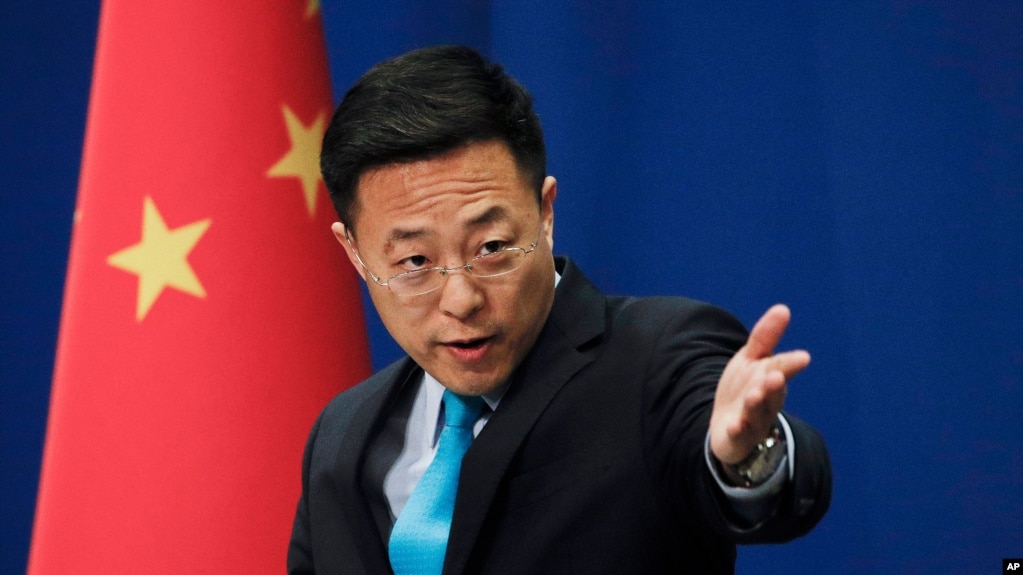 中国战狼外交的代表人物之一，中国外交部发言人赵立坚(photo:VOA)