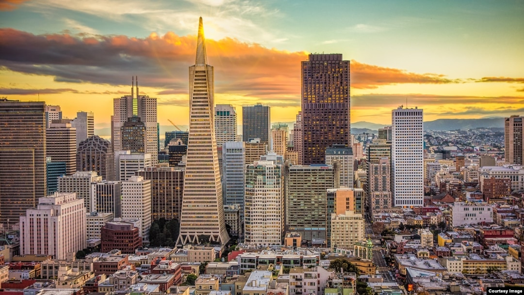 Gedung-gedung pencakar langit di distrik keuangan San Francisco.
