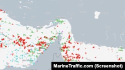 وضعیت ترافیک شناورها در اطراف تنگه هرمز