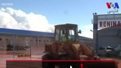 سیل در فرودگاه شهر بنغازی در لیبی