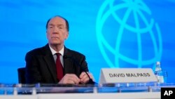 FILE: Outgoing World Bank Group President David Malpass attends a news conference during the 2022 annual meeting of the International Monetary Fund and the World Bank Group, Oct. 13, 2022.