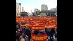 韩国出租车司机抗议拼车服务