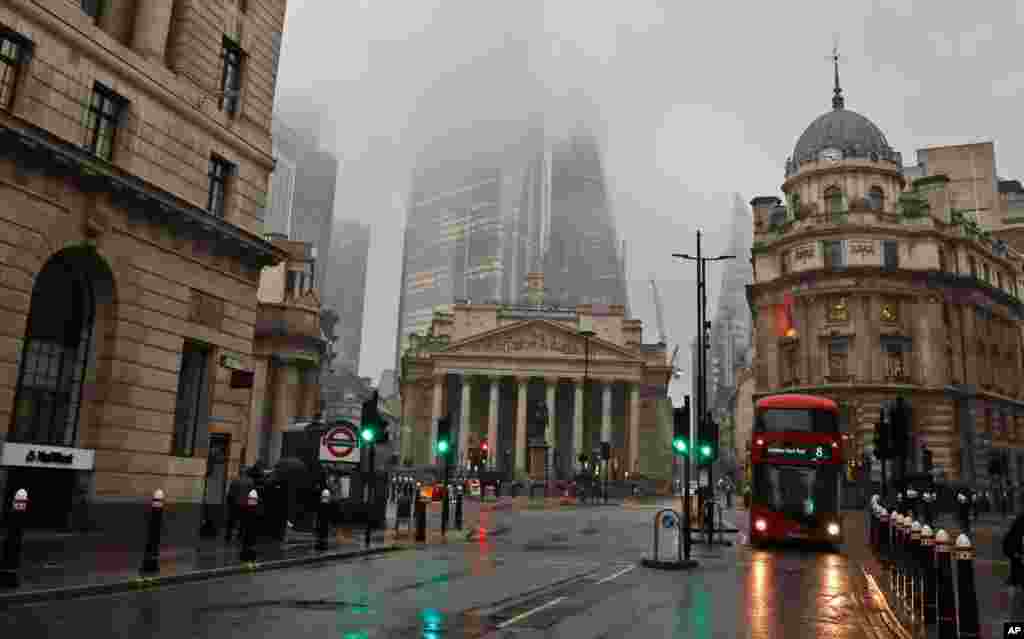 An almost empty financial district in London during the third national lockdown to curb the spread of the coronavirus.
