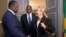 Hillary Clinton meets with Senegal's President Macky Sall at the Presidential Palace in Dakar August 1, 2012. Clinton arrived in Senegal on Tuesday, beginning a trip that will take her both to Africa's newest nation South Sudan and on a private visit to t