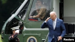 U.S. President Biden returns to the White House in Washington