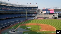 FILE: View of Yankee Stadium on Wed., May 26, 2021, in New York, where the top U.S. baseball league plays, as it does in other major U.S. cities. 