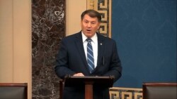 FILE - In this image from video, Sen. Mike Rounds, R-S.D., speaks at the U.S. Capitol in Washington, Feb. 4, 2020.