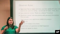 Claire Woodall-Vogg, executive director of the City of Milwaukee Election Commission, teaches a class to poll workers Saturday, Oct. 22, 2022, in Milwaukee.
