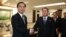 South Korean Unification Minister Cho Myoung-gyon, left, shakes hands with the head of North Korean delegation Ri Son Gwon after their meeting at the Panmunjom in the Demilitarized Zone in Paju, South Korea, Jan. 9, 2018. 