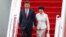 Chinese President Xi Jinping and his wife, Peng Liyuan, arrive in Hong Kong, ahead of celebrations marking the 20th anniversary of the city's handover from British to Chinese rule, June 29, 2017.