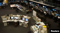 FILE - A general view shows the Air Traffic Control Center at the Hong Kong Airport.