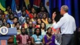 President Barack Obama addresses a Young African Leaders Initiative gathering in Washington, Aug. 3, 2016.