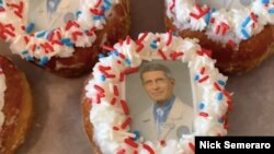 A Dr. Anthony Fauci doughnut now being sold at Donuts Delight in Rochester, New York.