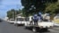 Members of United Nations Mission for Justice Support in Haiti patrol the streets of Port-au-Prince, on Nov. 21, 2018, during the third day of strikes.