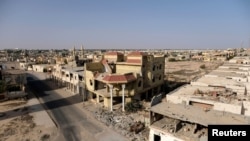 Bangunan yang hancur di Sirte, Libya, 18 Agustus 2020, akibat pertempuran dengan militan ISIS. (REUTERS/Esam Omran Al-Fetori)