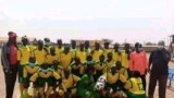 A photo shows one of the teams of South Sudan’s newly-formed Women’s National Football League. (Twitter @jeansseninde)