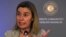 EU Foreign Affairs and Security Policy Vice President of the Commission Federica Mogherini speaks to the media in Ankara, Turkey, Dec. 8, 2014.