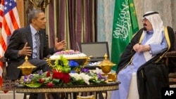 دیدار رئیس جمهوری آمریکا را پادشاه عربستان سعودی - روضۀ‌ الخریم، فروردین ۱۳۹۳