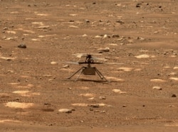 NASA’s Ingenuity helicopter unlocked its rotor blades, allowing them to spin freely, on April 7, 2021, the 47th Martian day, or sol, of the mission. (Credit: NASA/JPL-Caltech/ASU)