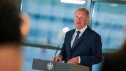 Kanselir Jerman Olaf Scholz memberikan konferensi pers di Cologne, Jerman (foto: dok). 