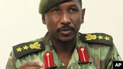 Sudanese army spokesman Sawarmi Khaled Saad speaks to reporters about the clashes between the Sudanese army and the Sudan People's Liberation Army (SPLA) in Blue Nile.