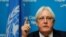 U.N. envoy Martin Griffiths attends a news conference ahead of Yemen talks at the United Nations in Geneva, Switzerland, Sept. 5, 2018. 