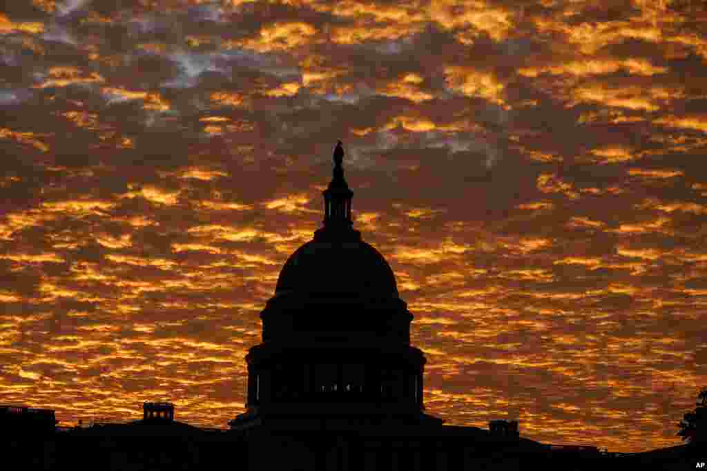 The Capitol is seen at sunrise, in Washington.