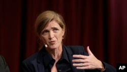 Адміністраторка USAID Саманта Пауер. (AP Photo/Стівен Сенн)