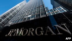 FILE - Kantor pusat JPMorgan Chase & Co. World di New York City, digambarkan 17 April 2019. (Johannes EISELE/AFP)