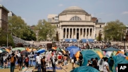 Gjatë protestave në Universitetin e Kolumbias në prill 2024