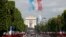 View of the Champs-Elysees avenue during the traditional Bastille day military parade in Paris, France, July 14, 2015. 