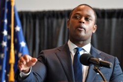 Kentucky Attorney General Daniel Cameron addresses the media following the return of a grand jury investigation into the death of Breonna Taylor, in Frankfort, Ky., Sept. 23, 2020.