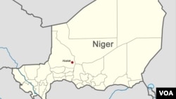 Map of Niger showing the location of Abalak