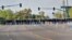 Phoenix Police clear the street after they used crowd dispersement tactics outside Dream City Church Tuesday, June 23, 2020, in Phoenix as President Donald Trump was speaking to young Republicans inside the church. 