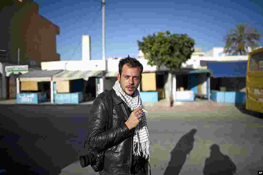 French photographer Remi Ochlik was covering the Tunisian revolution. Ochlik was killed February 22, 2012 from Syrian government shelling of the opposition stronghold of Homs, France's government said. (AP)