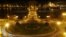FILE - A picture taken on March 31, 2012 shows the Adam Clark square of Budapest and the oldest Hungarian bridge 'The Chain Bridge' after the city switched off its lights to mark the annual Earth Hour event. 