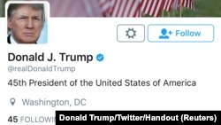 A late night Tweet is seen from the personal Twitter account of U.S. President Donald Trump, May 31, 2017. The Tweet reads, "Despite the constant negative press covfefe"