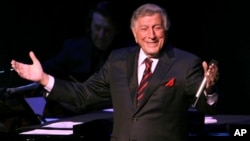 Tony Bennett performs at Atlanta Symphony Hall, Feb. 21, 2017, in Atlanta, Georgia. 