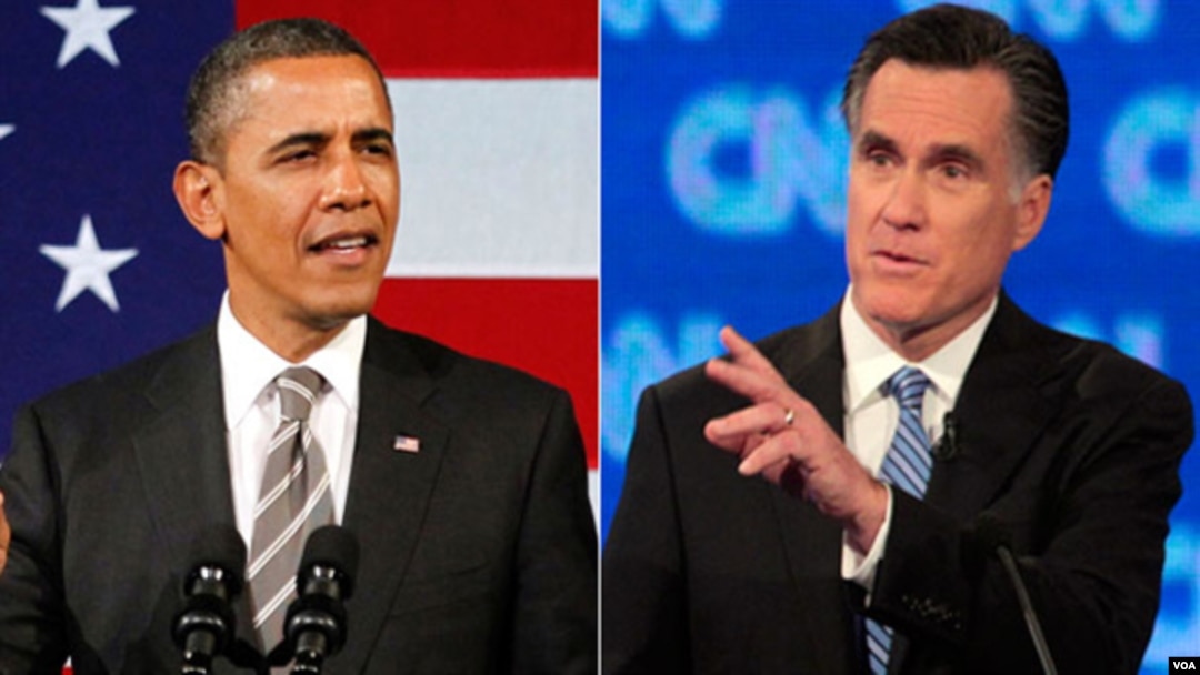 Tổng thống Obama và Ứng viên Tổng thống Romney của đảng Cộng hòa Mitt Romney 