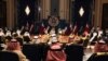 Kuwait's emir, Sheikh Sabah Al Ahmad Al Sabah, center, oversees the Gulf Cooperation Council summit in Kuwait City, Tuesday, Dec. 5, 2017. Kuwait hosted a meeting Tuesday of the Gulf Cooperation Council that saw Qatar's ruling emir attend, but other…