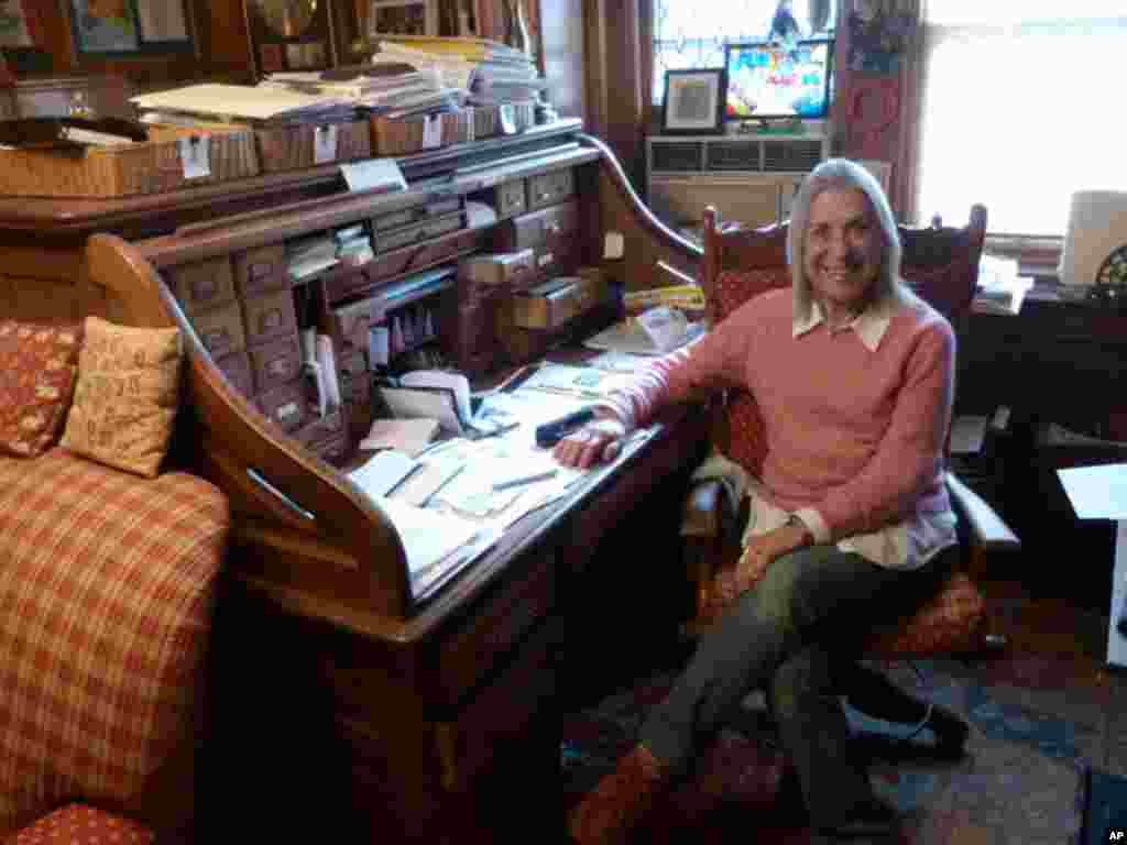 Author Letty Cottin Pogrebin, a founding editor of Ms. Magazine, photographed in January 2012 in her home office in New York. (VOA - A. Phillips)