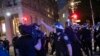 A police officer shouts at Associated Press videojournalist Robert Bumsted on June 2, 2020, in New York. 