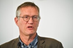 State epidemiologist Anders Tegnell of the Public Health Agency of Sweden speaks during a news conference on a daily update on the coronavirus disease (COVID-19) situation, in Stockholm, Sweden, May 15, 2020.