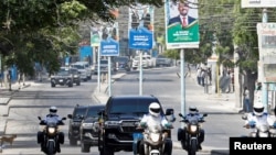 Ethiopia's Prime Minister Abiy Ahmed's convoy drives after he arrived to hold discussions with Somalia's President Hassan Sheikh Mohamud's during his visit in Mogadishu, Somalia, Feb. 27, 2025. 