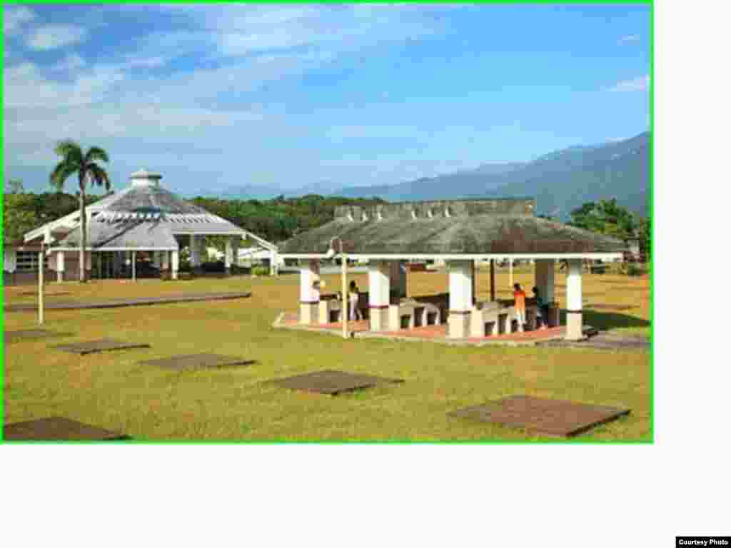 罗东有机村的旅游设施：露营区(花莲县政府农业处提供)