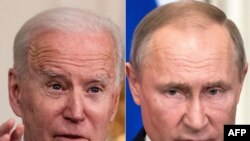 Los presidentes de Estados Unidos, Joe Biden, y de Rusia, Vladimir Putin, en una composición fotográfica de la agencia AFP.