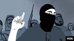 Ilustrasi Pemimpin ISIS mengundang pria di Irak untuk bergabung dengan Negara Islam Irak dan Suriah (Dari film dokumenter VOA "Shoura"). 